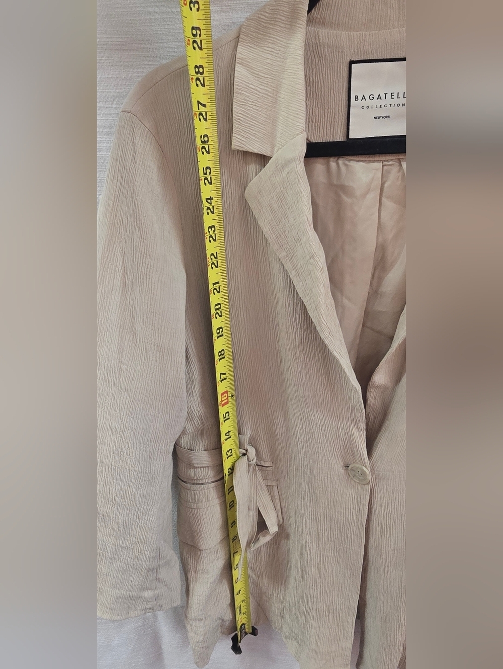 Bagatelle Beige Blazer with Belted Waist - Picture 10 of 10
